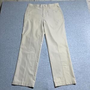 Callaway Men 34x32 Golf Performance Pants Khaki Pleated Grip Waist Logo Stretch